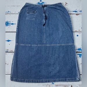Vintage Y2K Maxi Denim Skirt 20W Straight Long 39 x 37 Cottagecore Prairie Work